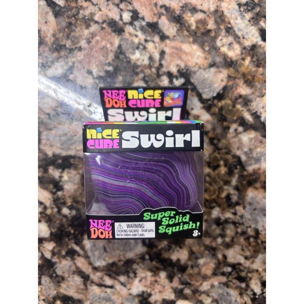 Nee Doh Nice Cube Swirl Super Solid Squish purple Needoh